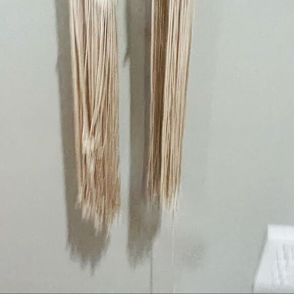 Derek Lam Cream Silk Sleeveless Fringe Tie Blouse Top Size 4 IT 40 - Picture 7 of 13